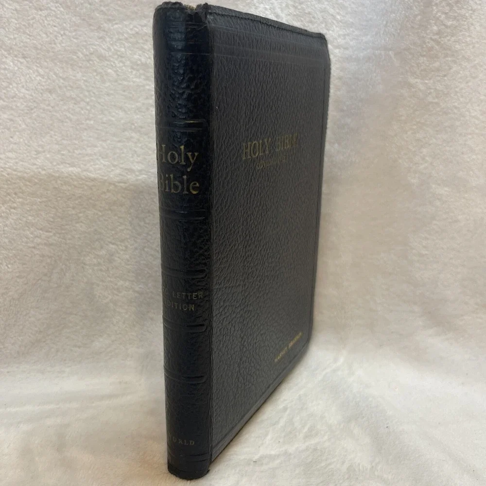 Vintage Holy Bible KJV Red Letter Concordance zipper‎ cover black
